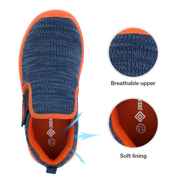[EZ-Ons MightyMovers] Comfortable Kids Running Shoes - NAVY ORANGE - 2